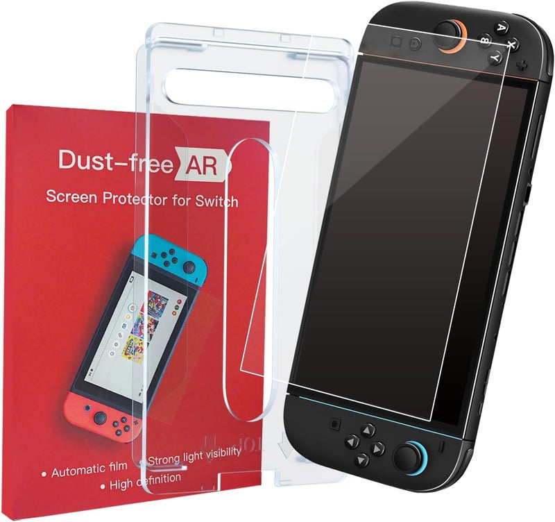 Phimoos Switch 2 Screen Protector, AR Tempered Glass Film for Nintendo Switch 2 (2025), Anti Reflective & Anti-Glare, Ultra-Transparent, 9H Hardness, No Bubbles, Easy Installation Kit Included - Image 1